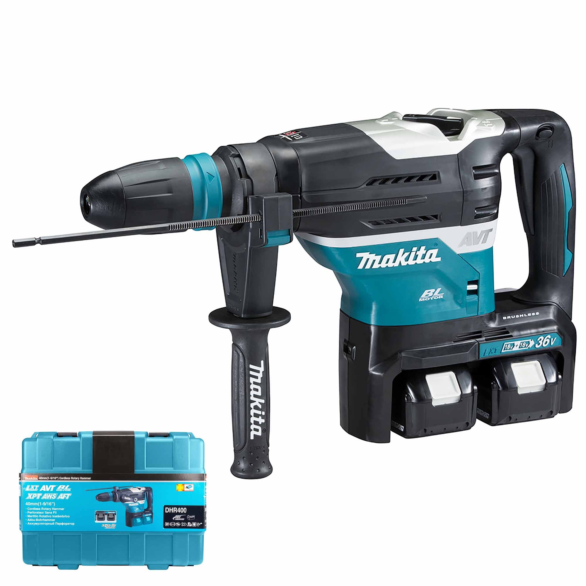 Makita dhr400t2un 18VX2 5AH Abriss Hammer Hammer